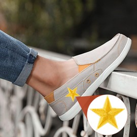 CustomyLife 30 Pcs 1 Inch Star Iron on Patches, Yellow Sew on Star Embroidered Appliques Embellishments for Hats, Clothing, Jackets, Jeans, Backpacks