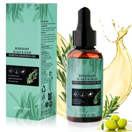 Rosmarinöl für Haare, Rosmarinminz Öl Rosemary Oil mit biologischen Rosmarinöl, Rizinusöl, Mandelöl und Arganöl für Hair Growth, Hautpflege, Haarverdickung, Tief NäHrende Kopfhaut(60 ML)