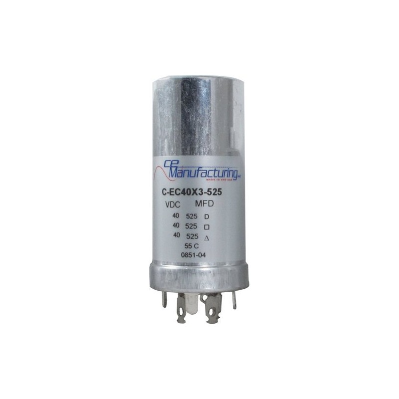 CE Manufacturing 40/40/40uF 525VDC Multi Section Can Capacitor