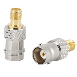 Akozon SMA to BNC RF Adapter Connector Kits, BNC Female to SMA Female Connectors 2pcs Copper PTFE Type RF Connector Coaxial Adapter Test Converter