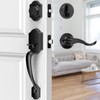 MAXECURITY Black Front Door Handle and Deadbolt Set, Classic Lock