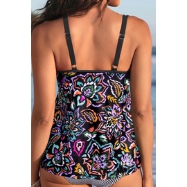 Solo tankini para mujer, traje de baño modesto con alambre en V, traje de baño con control de abdomen sin parte inferior 2025, estampado de cachemira, Small