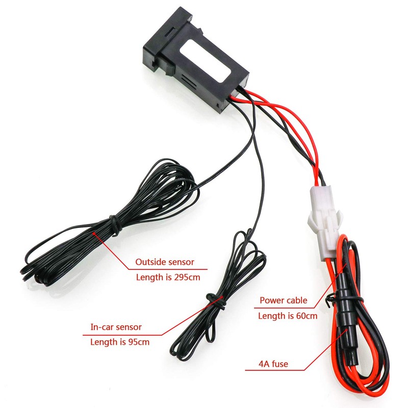 Car Internal and External Temperature Display, Fahrenheit Temperature, Dual Temperature