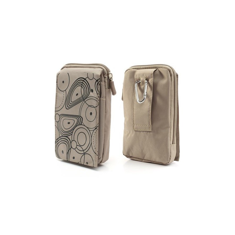 DFV Mobile Multi Functional Vertical Stripes Nylon Pouch Bag Case