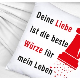speecheese Herz-Kissen satiniert mit Spruch für Romantiker Ideal für Verliebte und als Sofa-Deko