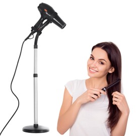 Erytlly Hair Dryer Stand Hands Free 360-Degree Rotating Adjustable Height Metal Hair Dryer Stand Blow Dryer Holder for Bathroom, Vanity, Makeup Room