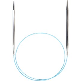 skacel by addi Circular Knitting Needles, 16 Inch (40 cm) Rocket Round Brass Knitting Needle Pair with Nylon Cord, 2 mm (US Size 0)