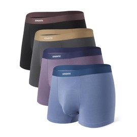 Separatec Mens Seamless Waistband Trunk Rayon Made from Bamboo Soft Breathable Underwear for Men 4 Pack