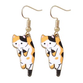 Cat Earring for Women Girls Kawaii Aesthetic Funny Cartoon Kitten Alloy Drop Dangle Earrings Animal Earring Jewerly Birthday Christmas Gifts for Teen Girls (colorful)