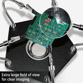 TOTSUN Third Hand Soldering Station, Third Hand Soldering Tool with 3X Magnifying Glass, Flexible Helping Hands Soldering with 4 Flexible Helping Arms for Welding Repair Hobby DIY