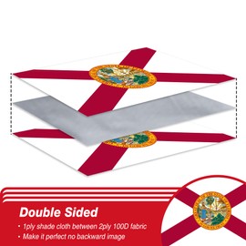XIFAN Double Sided Florida State Flag 3x5 ft, Heavy Duty 3 Ply Durable Polyester, FL Flag with Vibrant Print/4 Rows Hemming/Brass Grommets for Indoor Outdoor Decor