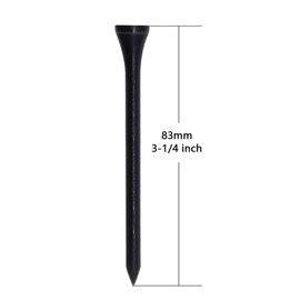 Zivisk Wooden Golf Tees 3-1/4 inch 100 Count, Long Golf Wood Tees(Black,83mm)