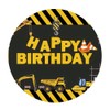Laeacco 6.5x6.5ft Construction Theme Birthday Round Backdrop Crane Dump Digger