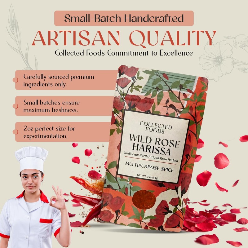 Premium Rose Harissa Spice Blend – Small-Batch Moroccan Seasoning with