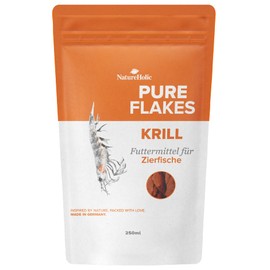 NatureHolic Pure Flakes - Krill - High Acceptance - Over 25% Krill - For Freshwater Aquariums - For Saltwater Aquariums - Made in Mannheim
