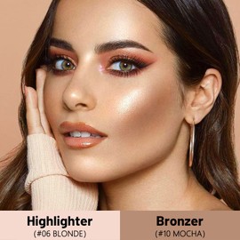 Contouring Stick, Highlighter and Bronzer Contour Pen, Creamy Texture, Long-Lasting Contours, Brightens the Face Make-Up Contouring Pen for Face and Neck (2 Pieces, 10)