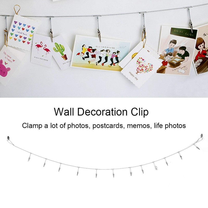 Picture Holder for Wall, Wire Rope Photo Clip Picture Hanging