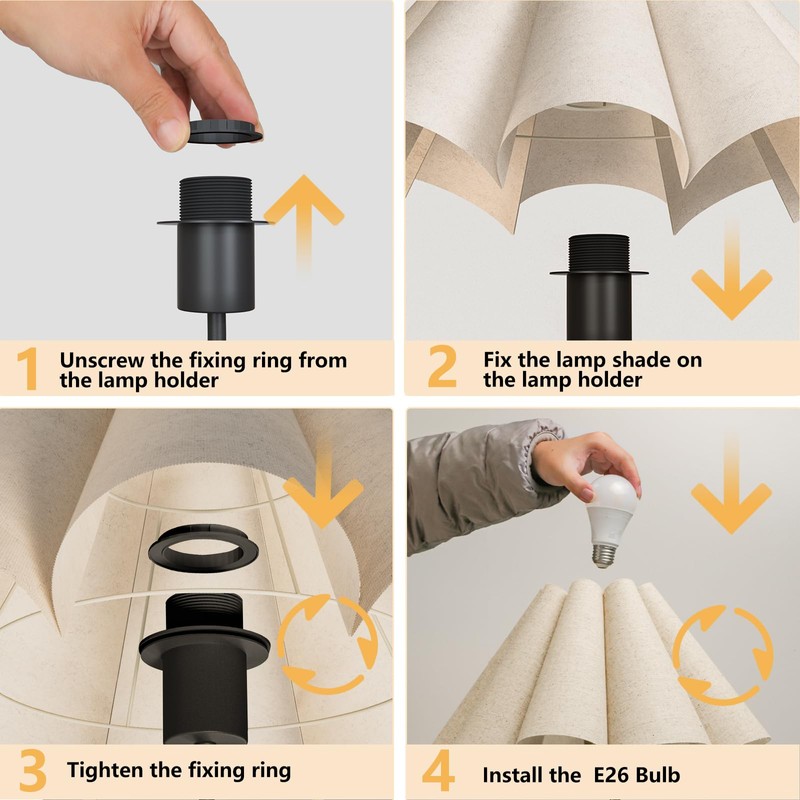 KUNJOULAM Small Table Lamp, Bedside Nightstand Lamp with Umbrella Form
