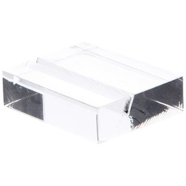 Plymor Clear Acrylic Block with Sign Display Holder Slot, 3" W x 1.5" D x .5" H (2 Pack)