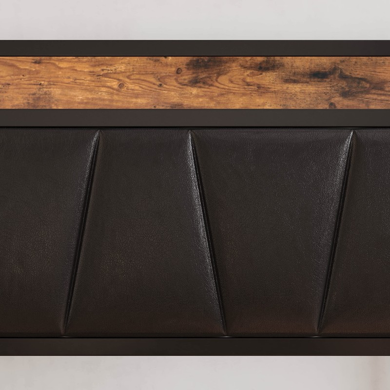 LIKIMIO Twin Bed Frame, Storage Headboard with Charging Station, Solid