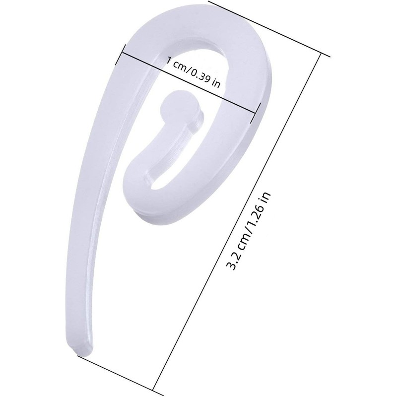 100pcs White Plastic Curtain Hooks,Plastic Curly Hooks Curtain Hooks,Plastic Door
