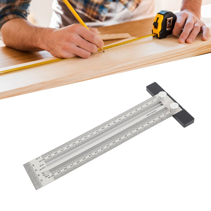Ultra Accurate Marking T Ruler Stainless Steel Woodworking Scribing T
