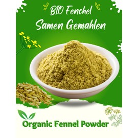 BIO Fenchel Samen gemahlen | Fenchelsamen Fenchelpulver fein gemahlen | Organic Fennel Powder | OmVeda Gewürze für Küche (500g)