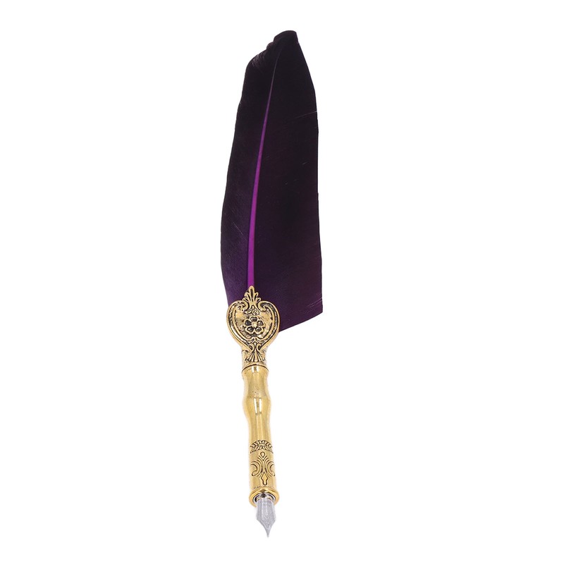 Feather Pen Exquisite Vintage Elegant Stainless Steel Smoothly Writing Wear