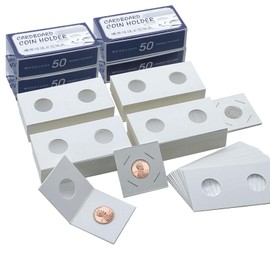 200 PCS Premium Cardboard Coin Flips 2 x 2 inch Coin Collection Supplies for Penny, Mylar Coin Flips Coin Holders for Collectors (Penny Coin Flips)