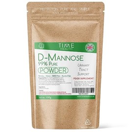 Time Health D-Mannose Powder - 100g - 99% Pure - Naturally Occurring Sugar - UK Made - GMP Standards - Vegan (100g Powder Pouch)