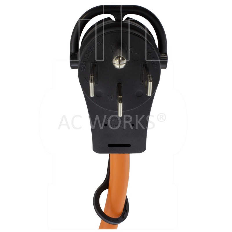 AC WORKS 50-Amp RV/Range/Generator 14-50 Piggy-Back Plug Adapter (To 4-Prong
