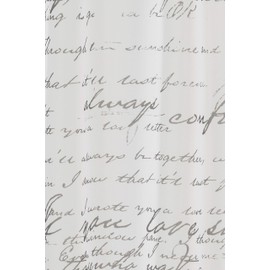 Elbersdrucke Loveletter 00 Bistro Curtain, White/Black, Semi-Transparent, 48 x 140 cm, Short Curtain for Kitchen, Kitchen, Window, Bathroom, Privacy Screen, 198695