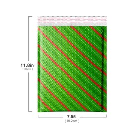 25 Pack Christmas 7x10 inch Poly Bubble Mailers Padded Envelopes Retailer Holiday Shipping Bags with Waterproof Self Seal Strip (Christmas Lines, 7x10 inch)