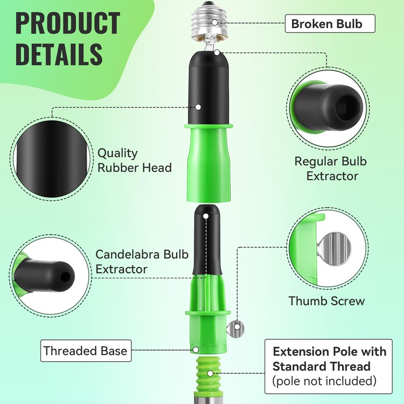 Dreyoo Broken Bulb Changer for High Ceilings, Light Changer for