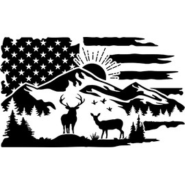 SEC Apparel Deer Hunting Iron On Patches Decals Transfers Applique Letters for t Shirts Fabric Clothing | American Flag