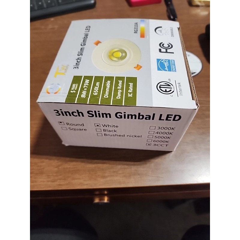 TW cctcorp 3'' Slim Gimbal LED Recessed Light Dimmer Ceiling