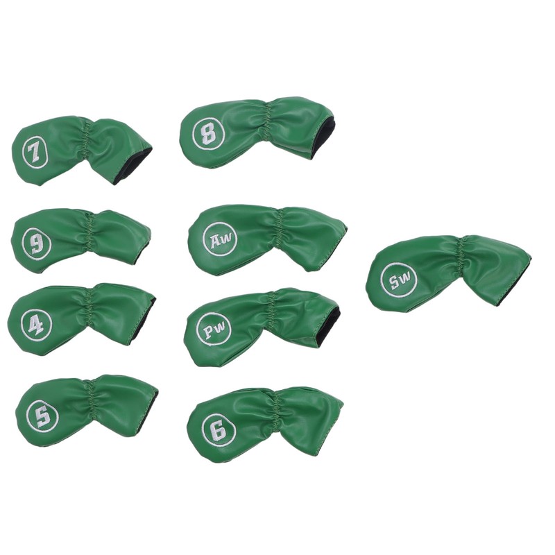 9pcs Golf Club Cover PU Leather Stylish Portable Golf Head
