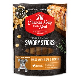 Chicken Soup for the Soul All Natural Premium Savory Sticks Soft & Chewy Dog Treats, Real Chicken First Ingredient, No By-Products, Artificial Colors, Flavors or Preservatives, Chicken, 5oz