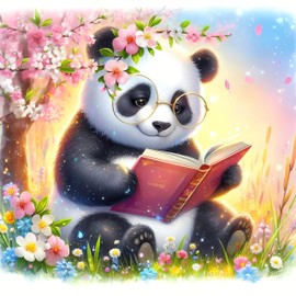 Pandas Animal Prints for Nursery Set of 6, Whimsical Wall Art, Gender-Neutral Watercolor Nursery Decor, Unframed Wall Art, Baby Room Decor, Woodland Animals 11 inch x 14 inch.