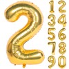 40 Inch Gold Digit Helium Foil Birthday Party Balloons (Gold