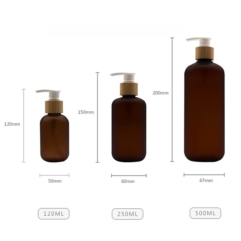 Bamboopack 2 Pack 250ml/8oz Empty Plastic Pump Bottle Toiletries Dispenser