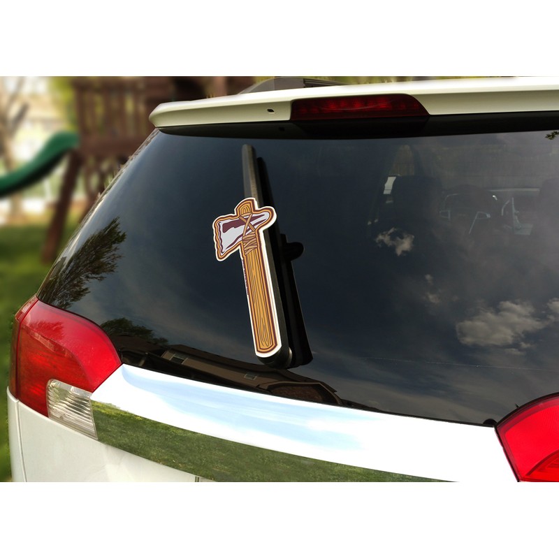 Tomahawk Chop Maroon WiperTags attach to rear vehicle wiper blades