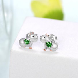Capybara Gifts Capybara Earrings 925 Sterling Silver Capybara Stuff Birthday Gifts Jewelry for Women (May)