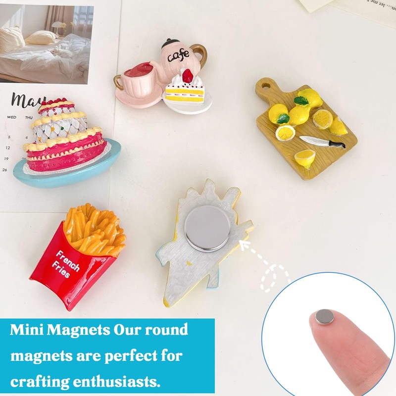 MIN CI 60Pack Small Magnets, 8x1mm Round Magnets for Craft,