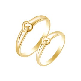 AFFY Love Heart Promise Couple Band Ring 14k Yellow Gold Over Sterling Silver Men Size - 11 ; Women Size - 6