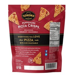 Sonoma Creamery - Pizza Crisps, Pepperoni, 9.5 Oz (2 Count) | Savory Snack Cracker | High Protein | Low Carb | Gluten Free | Wheat Free |Keto Friendly