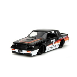 Bigtime Muscle 1:24 1987 Buick Grand National Die-Cast Car, Toys for Kids and Adults(Black/White)