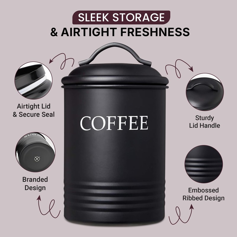 Steelware Central Kitchen Canister Set of 3 Sugar Coffee Tea