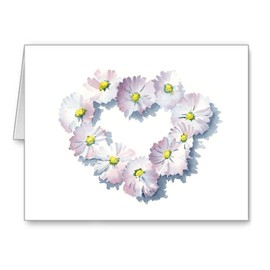 DJ Rogers Fine Art Daisy Heart - Set of 10 Floral Note Cards With Envelopes