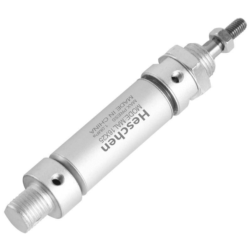 Heschen Pneumatic Slim Air Cylinder, M5 Port, 16mm Bore, 25mm